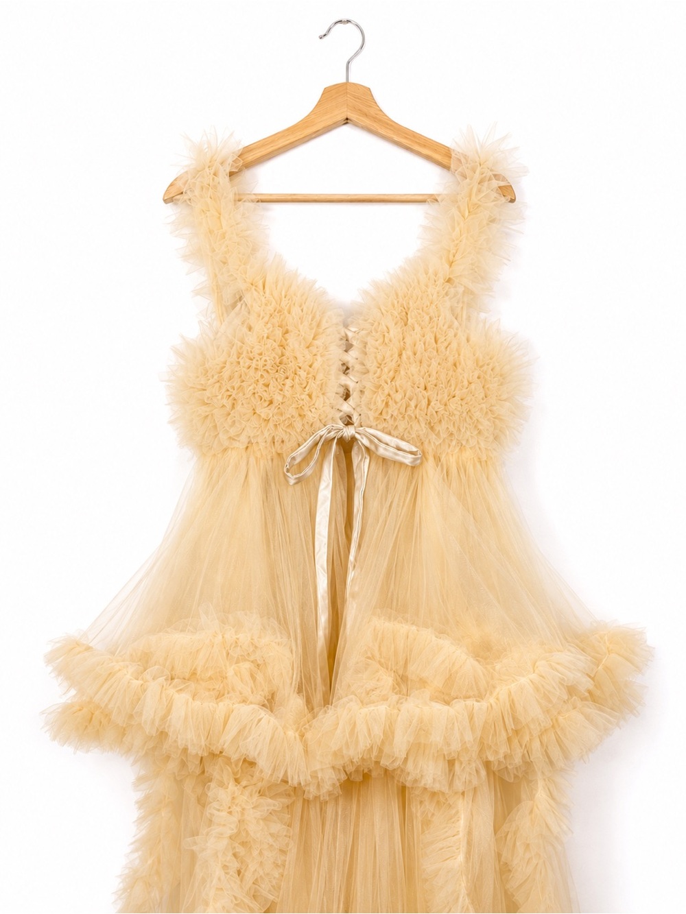 Corset Dress Babydoll Ruffle Tulle Gown Flowy Size M Blush Festival Twee - Picture 4 of 9